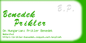 benedek prikler business card